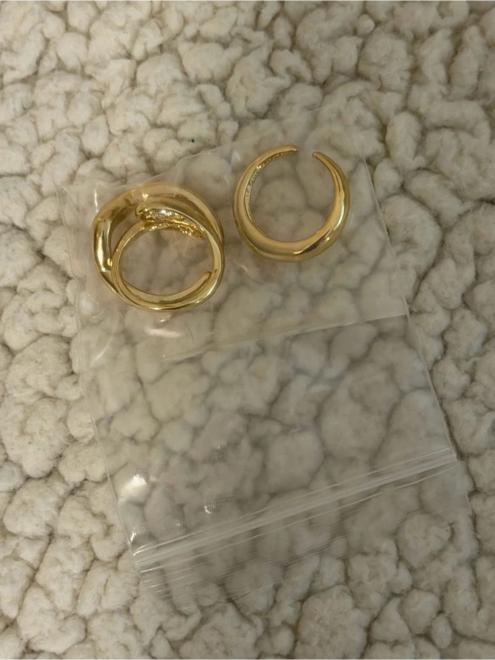 Chunky Rings Gold Toned Adjustable Snake Ring Geometric 3 Pcs Fashion OrB1/E2